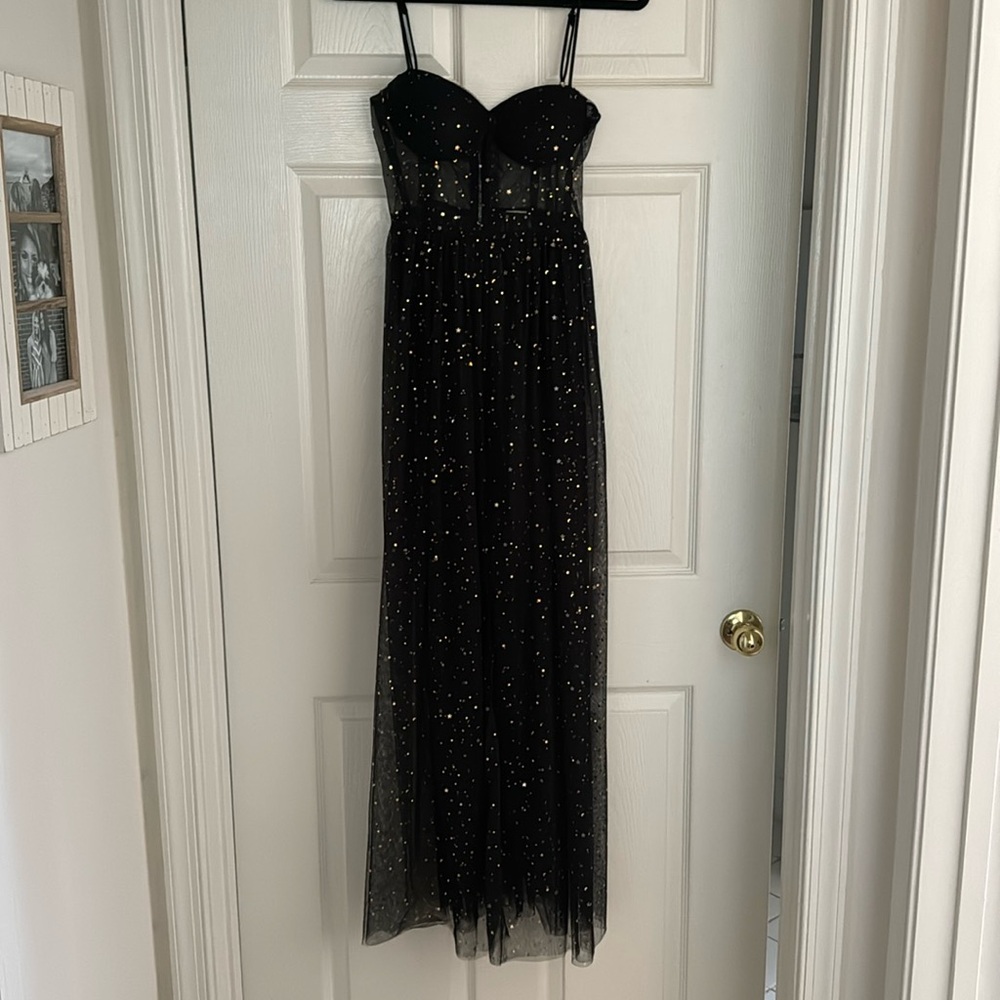 Showpo: STUNNING VIEW MAXI DRESS - BODICE SHEER DRESS IN BLACK MESH